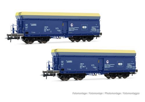 Rivarossi HR6589 PKP Cargo  3er-Set Selbstentladewagen Wagen Fals blau/gelb  Ep.VI